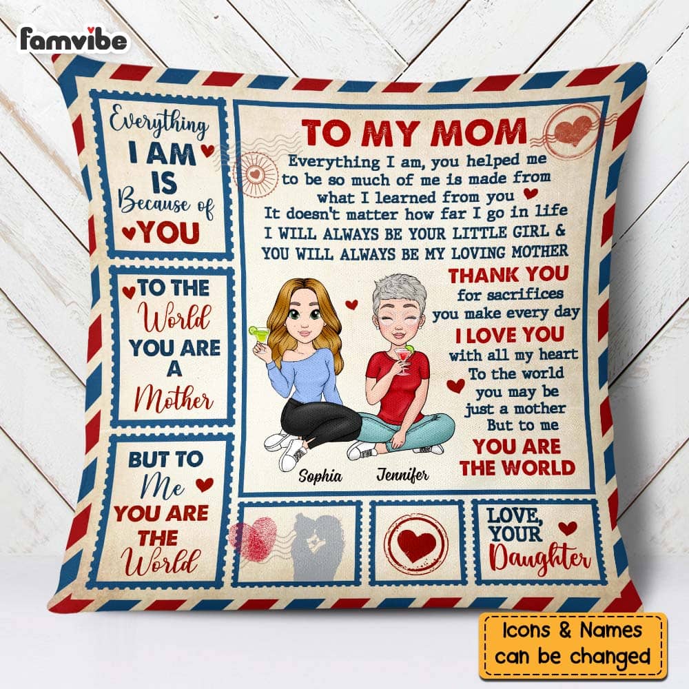 Personalized Gift For Mom No Matter How Far Pillow 23253 Primary Mockup