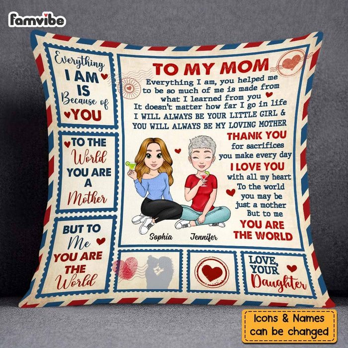 Personalized Gift For Mom No Matter How Far Pillow 23253 1