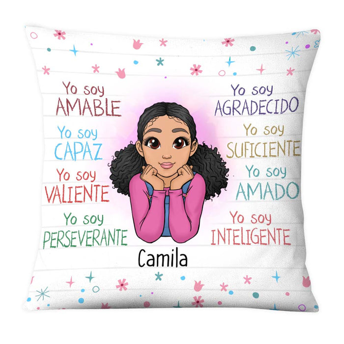 Personalized Gift For Granddaughter Spanish Yo Soy Amable Pillow 23269 1