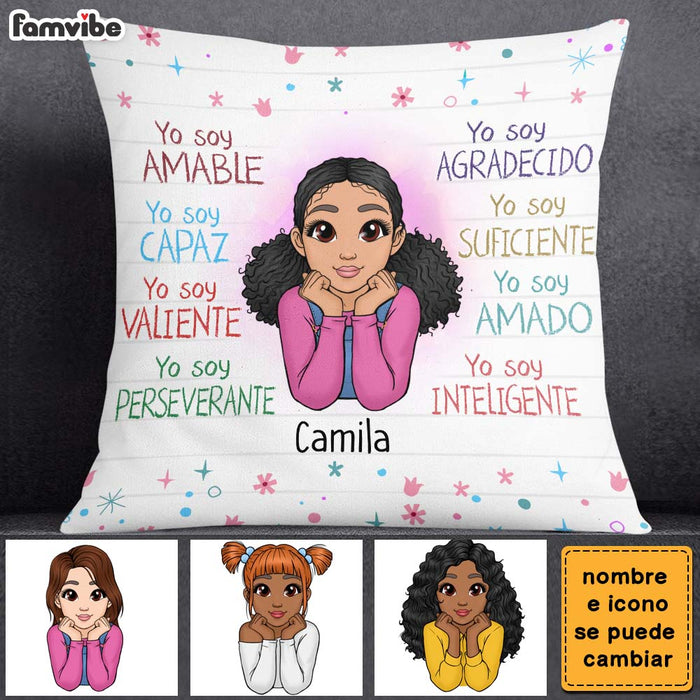 Personalized Gift For Granddaughter Spanish Yo Soy Amable Pillow 23269 1