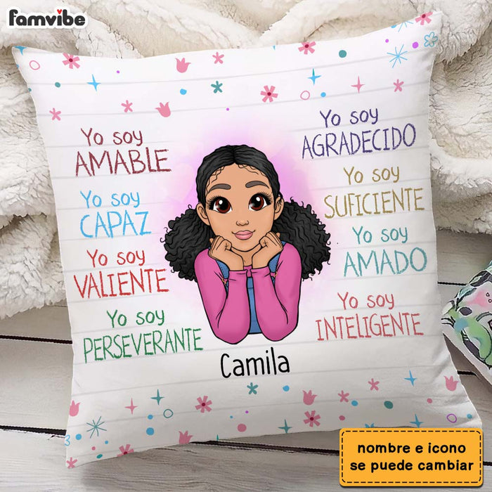 Personalized Gift For Granddaughter Spanish Yo Soy Amable Pillow 23269 1