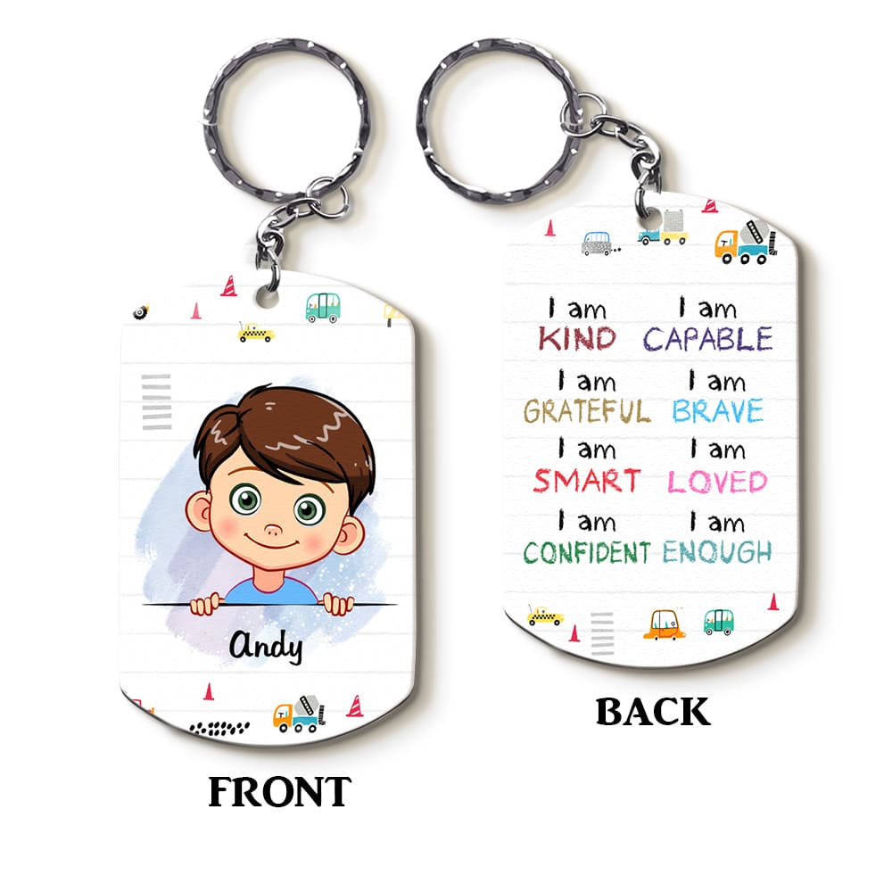 Personalized Gift For Grandson I Am Kind Aluminum Keychain 23039 Primary Mockup