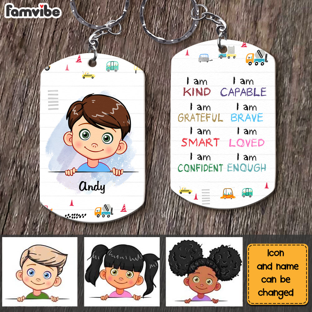 Personalized Gift For Grandson I Am Kind Aluminum Keychain 23039 Primary Mockup