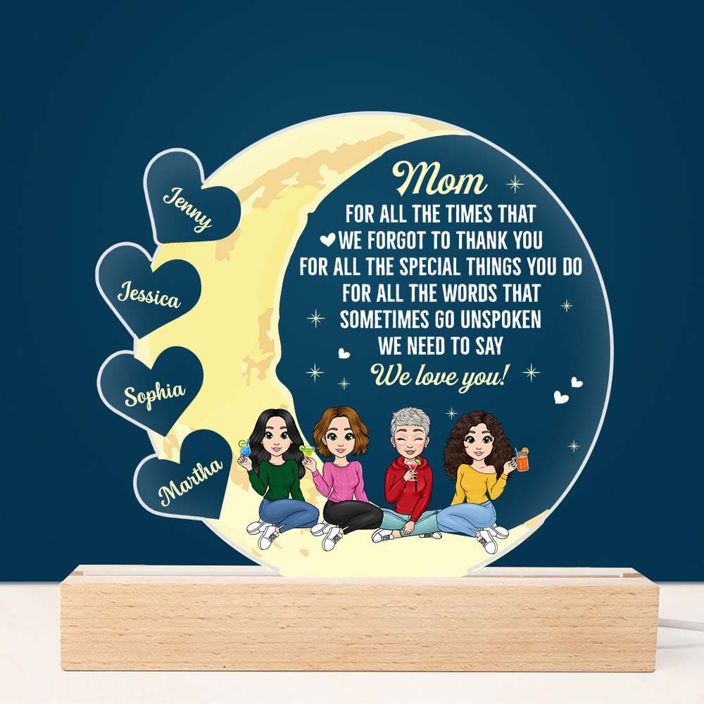 Personalized Gift for Grandma Wood Plaque Plaque LED Lamp Night Light 23280 Primary Mockup