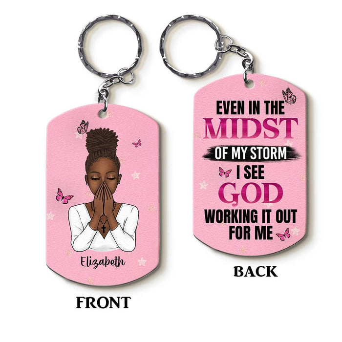 Personalized In The Midst Of My Storm Aluminum Keychain 23281 1