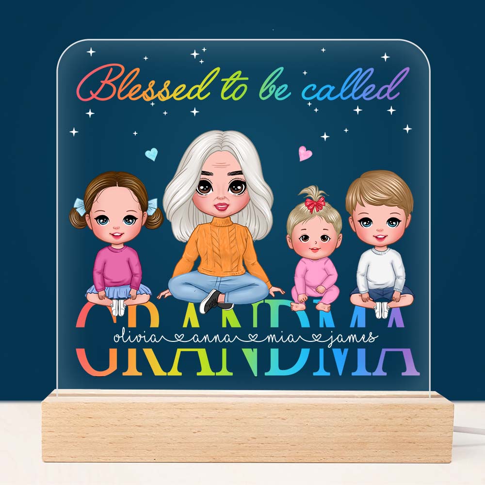 Personalized Blessed To Be Called Grandma Plaque LED Lamp Night Light 23284 Primary Mockup