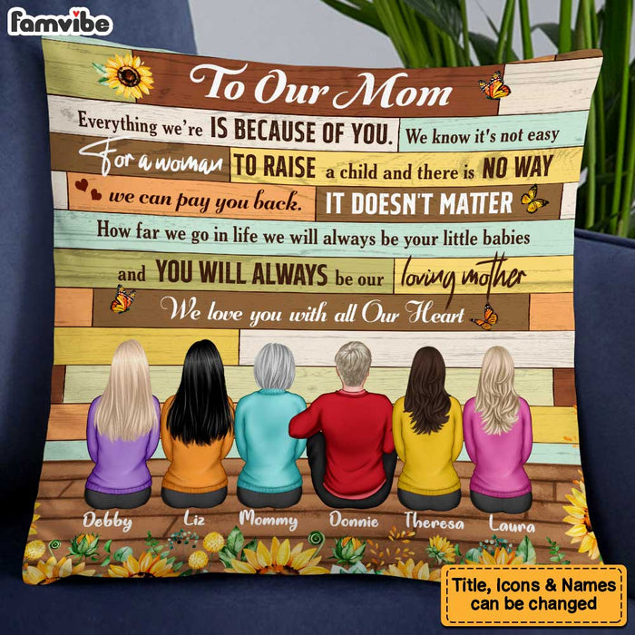 Personalized Gift For Mom Sunflower Pillow 23297 1