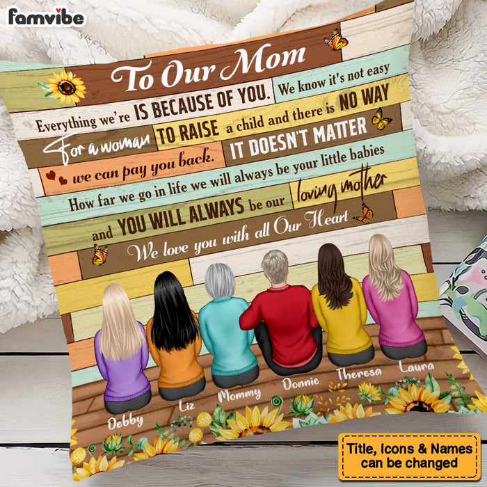 Personalized Gift For Mom Sunflower Pillow 23297 1