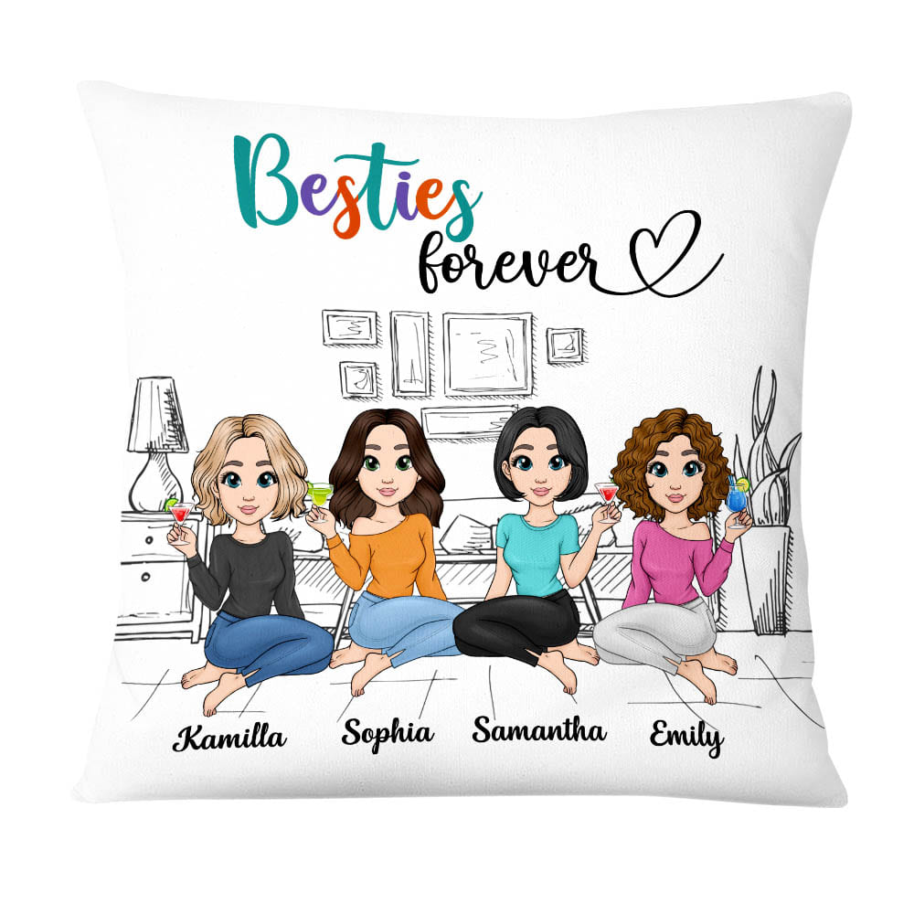 Personalized Gift Friends Forever Pillow 23155 Primary Mockup