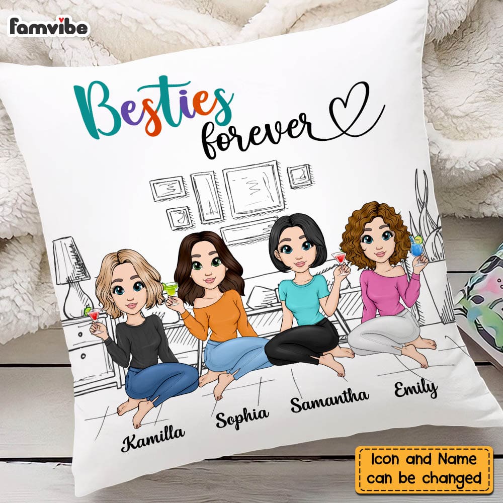 Personalized Gift Friends Forever Pillow 23155 Primary Mockup