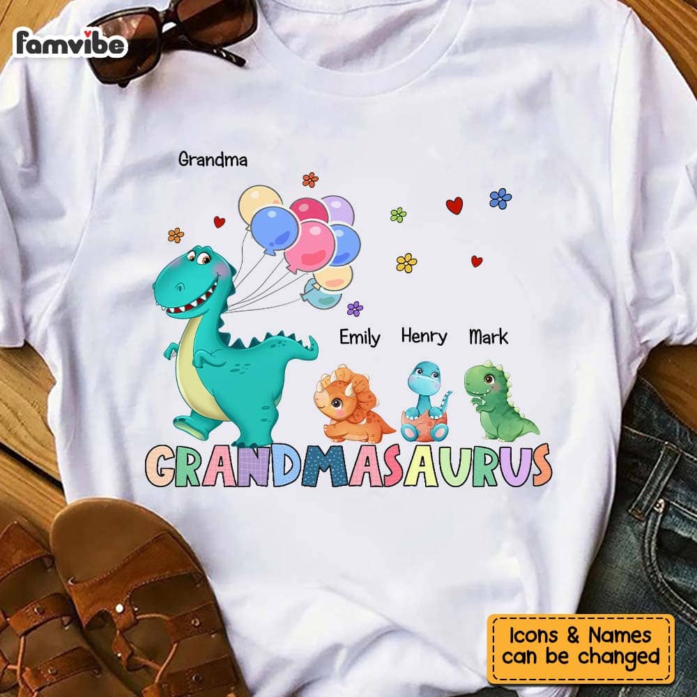 Personalized Grandmasaurus Colorful Heart Shirt 23322 Primary Mockup