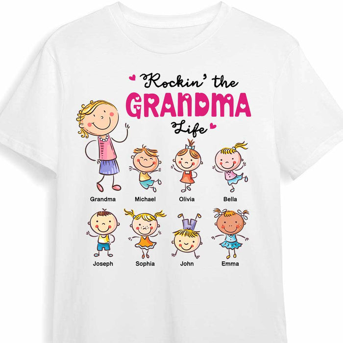 Personalized Rockin‘ Grandma Life Happy Shirt - Hoodie - Sweatshirt 23327 1