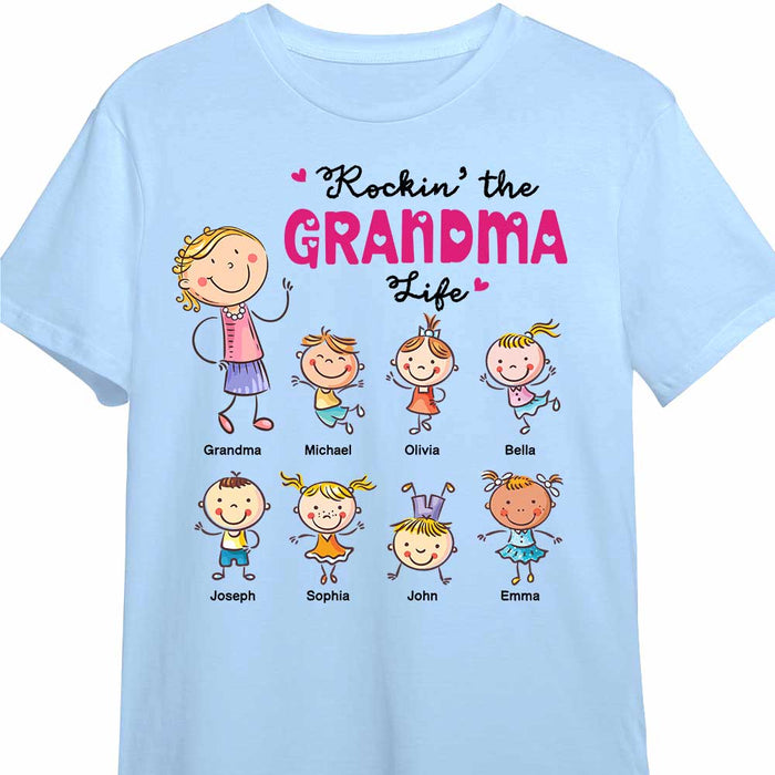 Personalized Rockin‘ Grandma Life Happy Shirt - Hoodie - Sweatshirt 23327 1