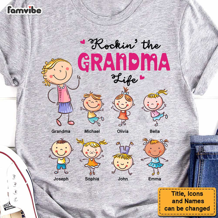 Personalized Rockin‘ Grandma Life Happy Shirt - Hoodie - Sweatshirt 23327 1