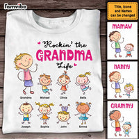 Personalized Rockin‘ Grandma Life Happy Shirt - Hoodie - Sweatshirt 23327 thumb 1