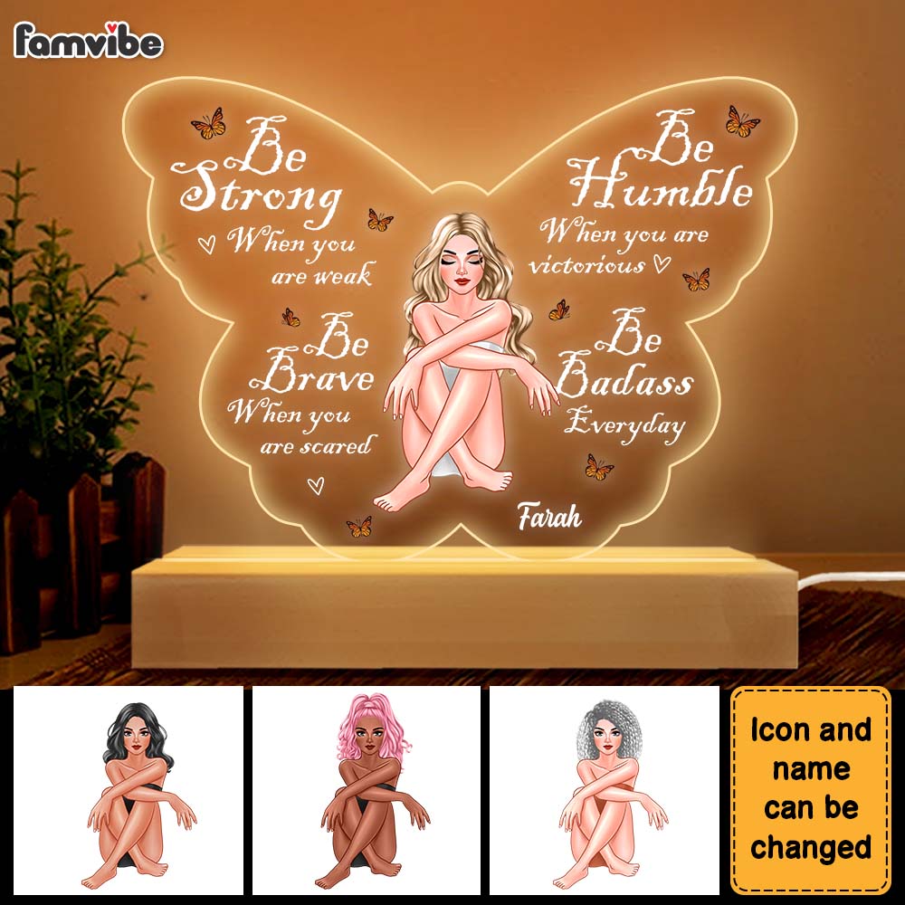 Personalized  Gift For Daughter Be Strong Plaque LED Lamp Night Light 23330 Primary Mockup
