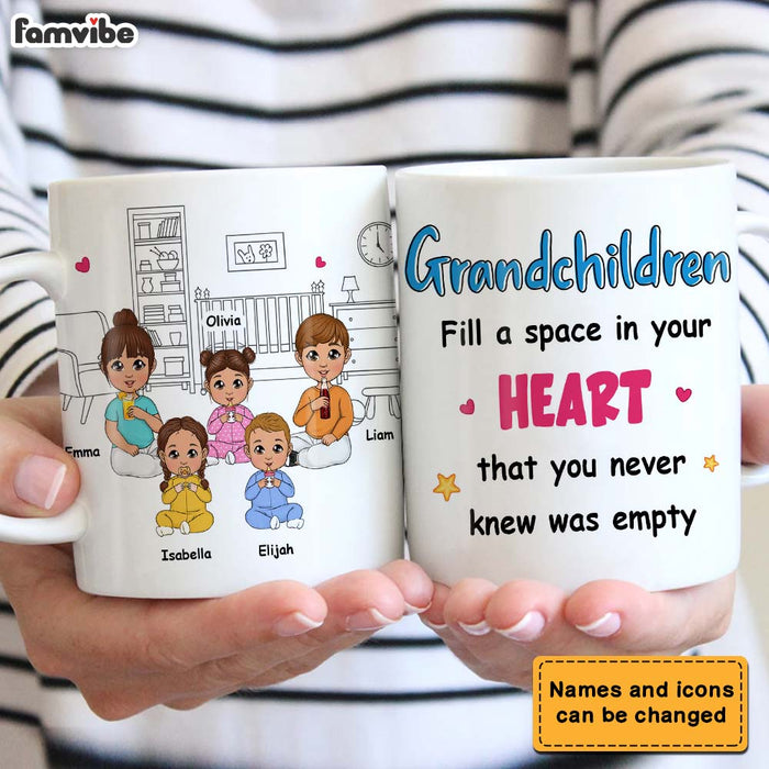 Personalized Grandkids Fill A Space In Your Grandma Heart Mug 23340 1