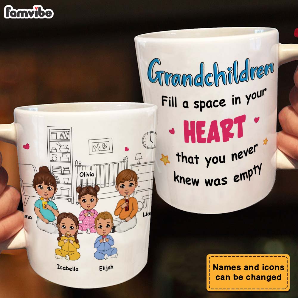 Personalized Grandkids Fill A Space In Your Grandma Heart Mug 23340 Primary Mockup