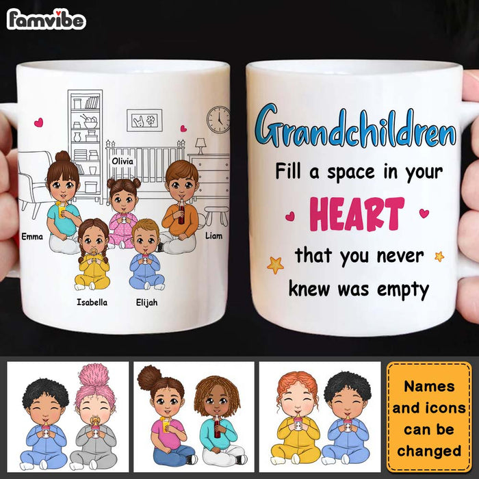 Personalized Grandkids Fill A Space In Your Grandma Heart Mug 23340 1