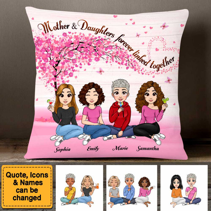 Personalized Gift For Mom Forever Linked Together Pillow 23346 1