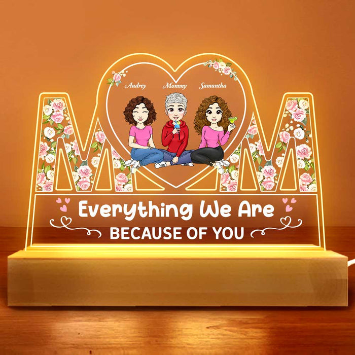 Personalized Gift For Mom Everything We Are Because Of You Plaque LED Lamp Night Light 23354 1