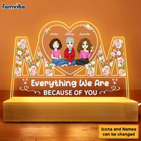 Personalized Gift For Mom Everything We Are Because Of You Plaque LED Lamp Night Light 23354 thumb 1