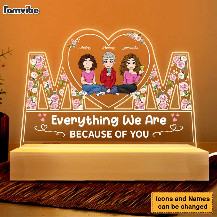 Personalized Gift For Mom Everything We Are Because Of You Plaque LED Lamp Night Light 23354 1