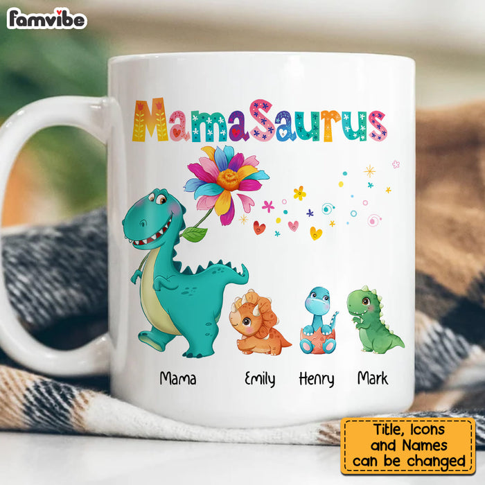 Personalized Abuelasaurus White Mug Gift For Mexican Mom Mexican
