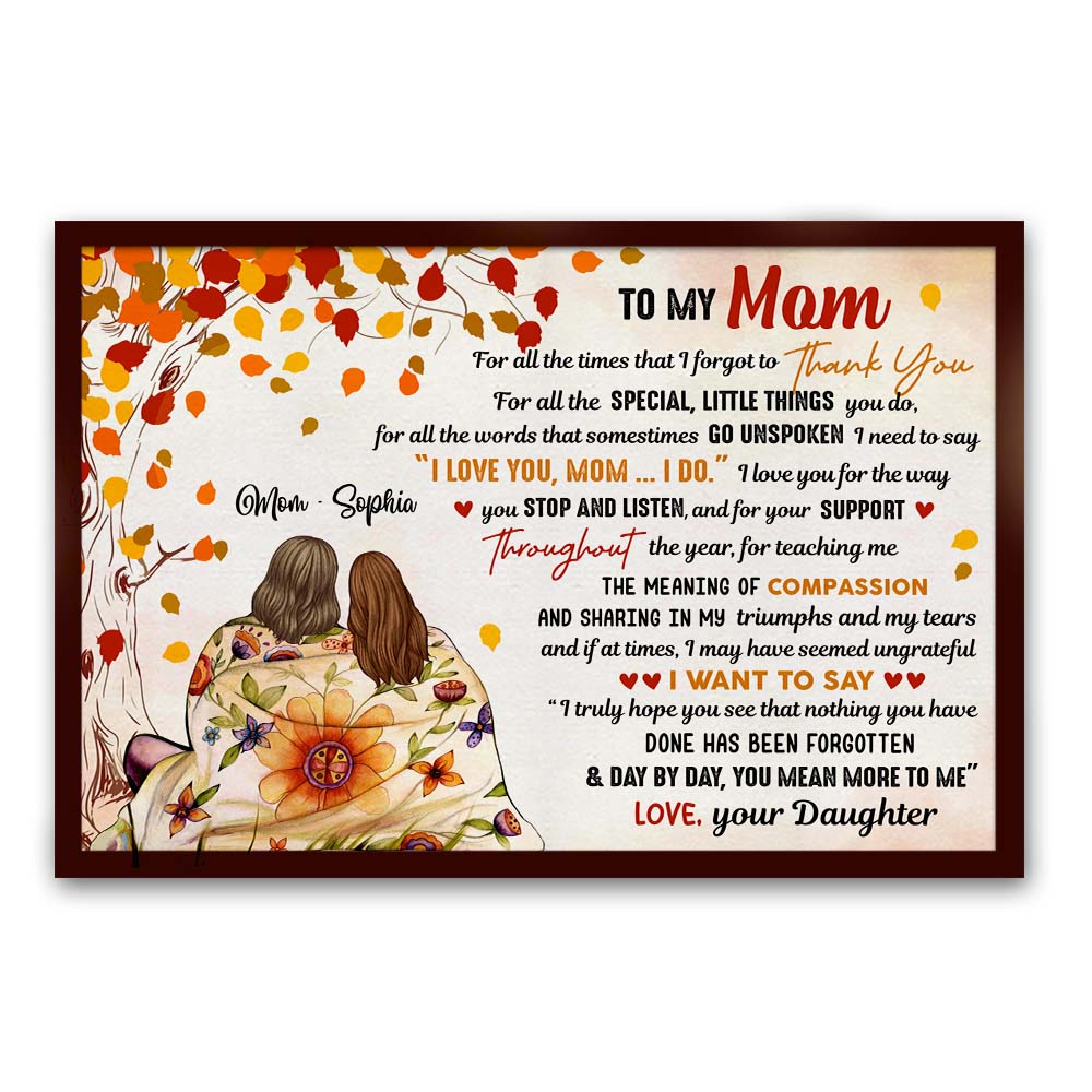 Personalized Gift For Mom Thank You And I Do Love Poster 23373 Primary Mockup
