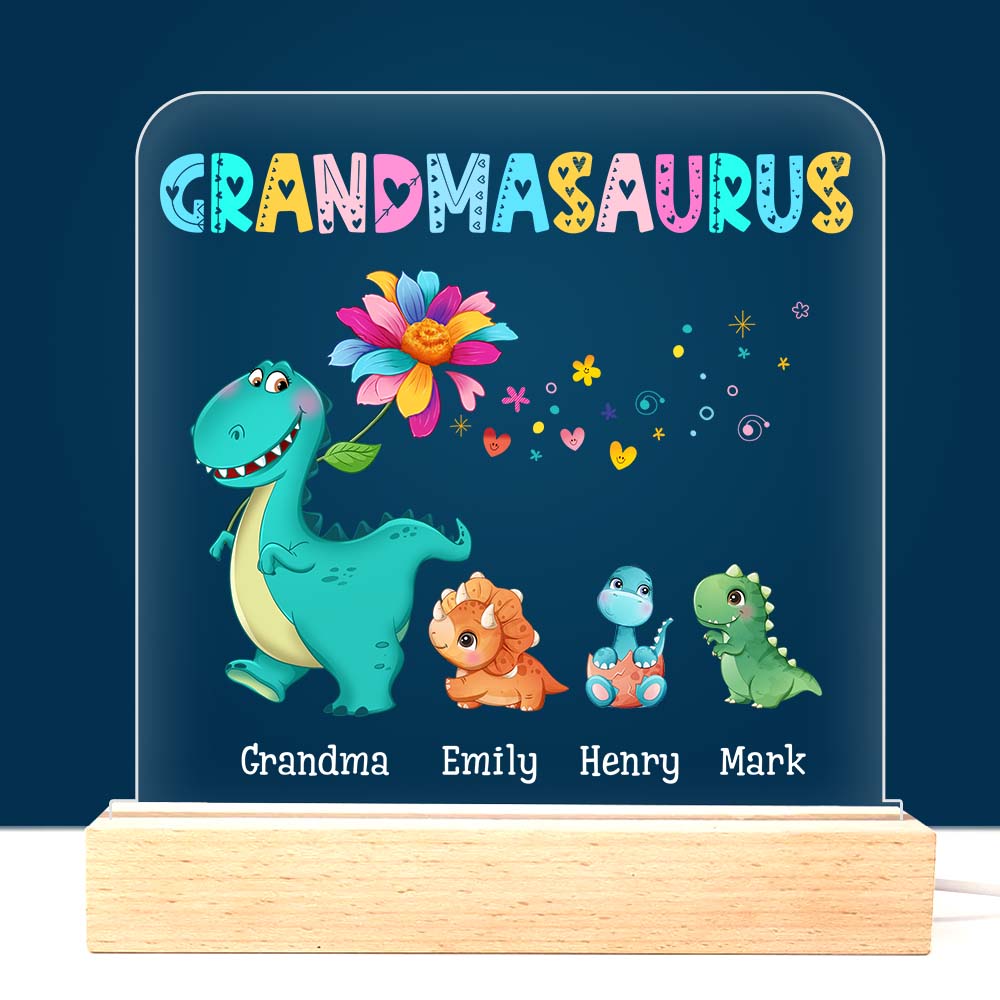 Personalized Gift Grandmasaurus Plaque LED Lamp Night Light 23380 Primary Mockup