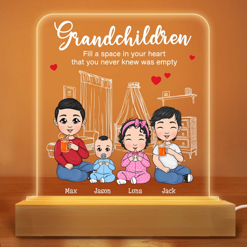 Personalized Grandkids Fill A Space In Your Grandma Heart Plaque LED Lamp Night Light 23382 Primary Mockup
