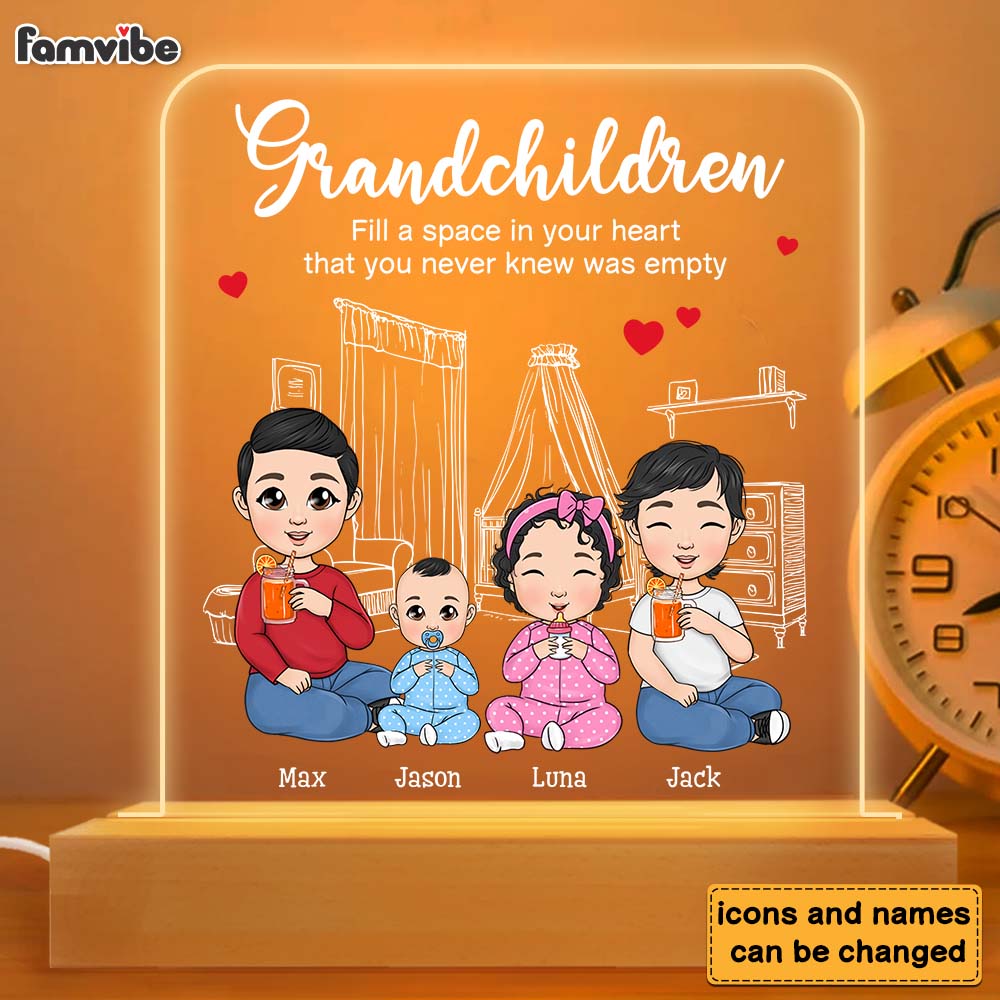 Personalized Grandkids Fill A Space In Your Grandma Heart Plaque LED Lamp Night Light 23382 Primary Mockup