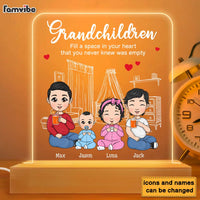 Personalized Grandkids Fill A Space In Your Grandma Heart Plaque LED Lamp Night Light 23382 thumb 1