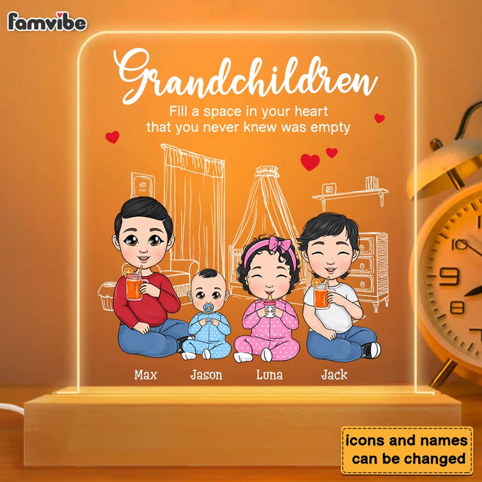 Personalized Grandkids Fill A Space In Your Grandma Heart Plaque LED Lamp Night Light 23382 1