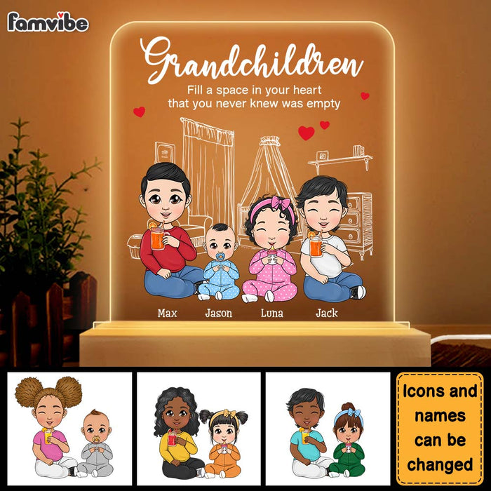 Personalized Grandkids Fill A Space In Your Grandma Heart Plaque LED Lamp Night Light 23382 1