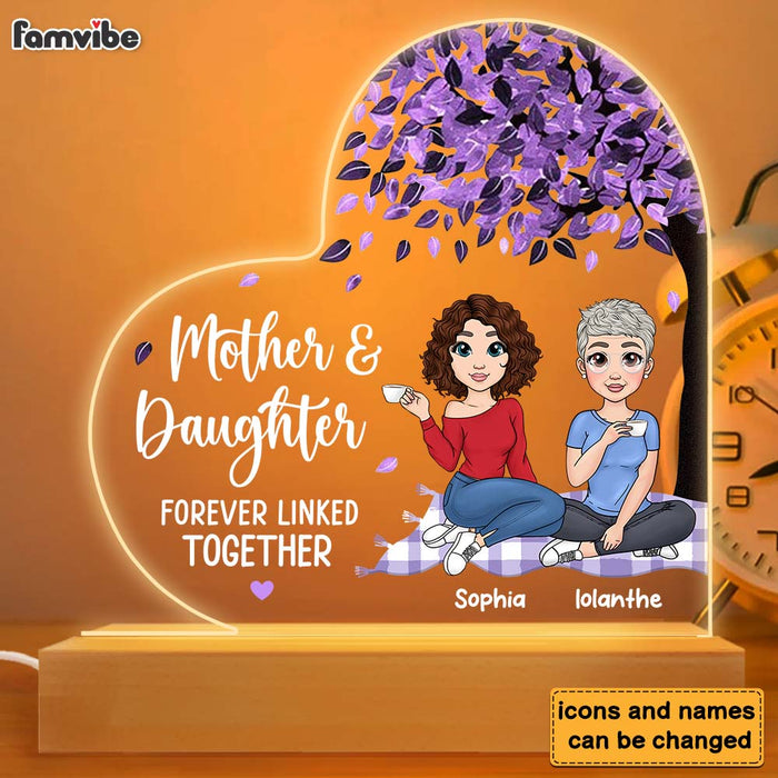 Personalized Mother & Daughter Forever Linked Together Plaque LED Lamp Night Light 23389 1
