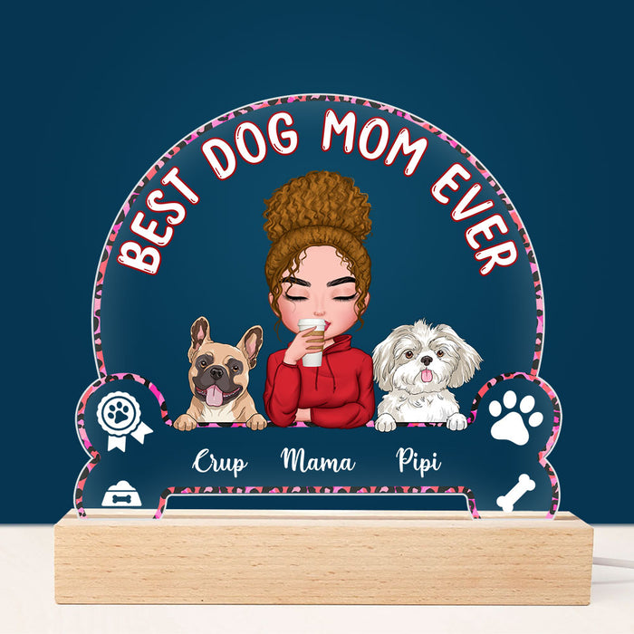 Personalized Gift for Dog Mom Plaque LED Lamp Night Light 23390 1