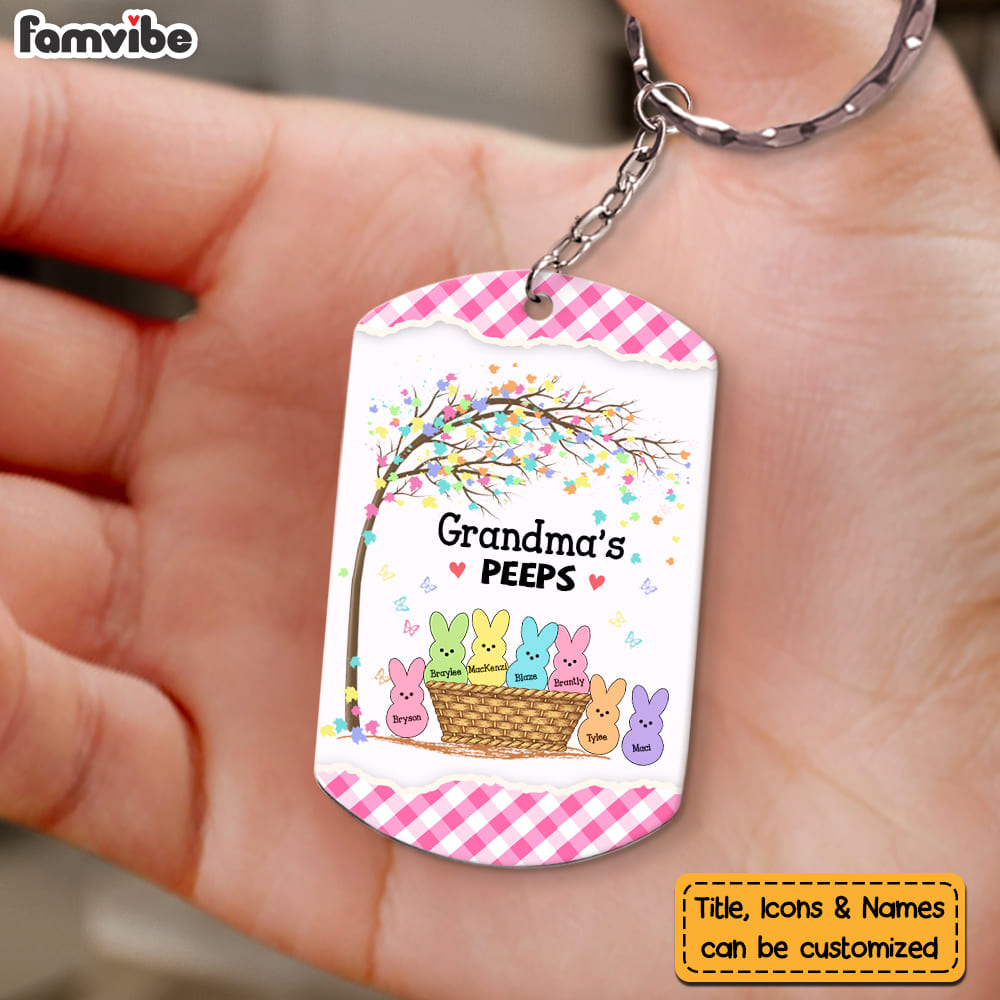 Personalized Gift Grandma Bunny Easter Aluminum Keychain 23411 Primary Mockup
