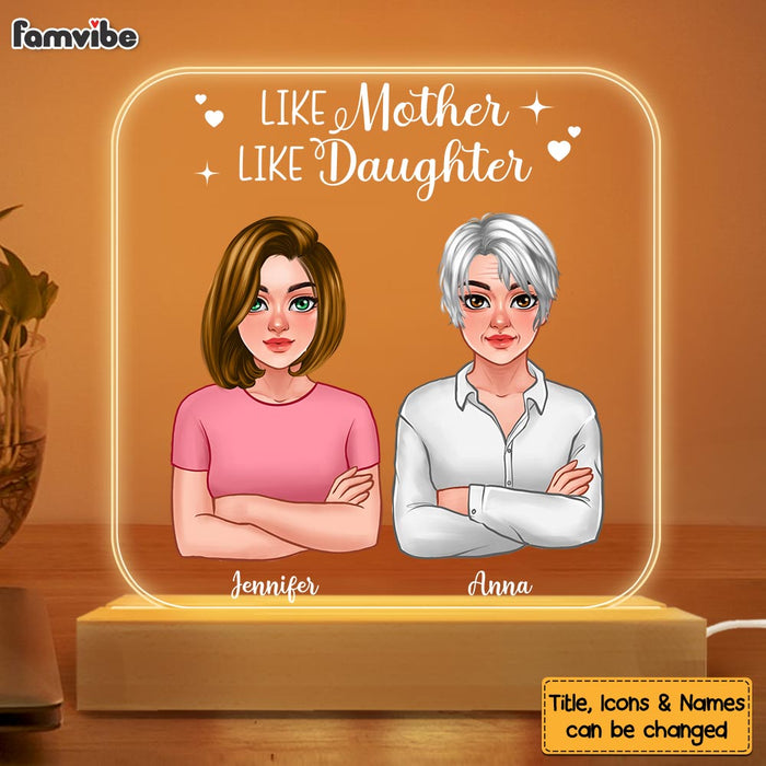 Personalized Like Mother Like Daughter Plaque LED Lamp Night Light 23416 1