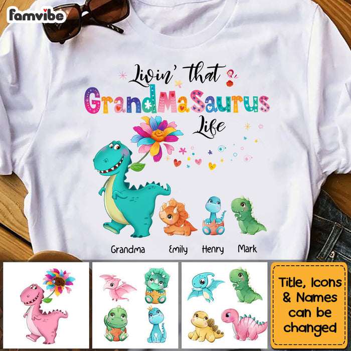 Personalized Livin' That Grandmasaurus Colorful Flower Shirt - Hoodie - Sweatshirt 23425 1