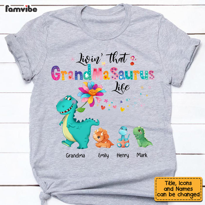 Personalized Livin' That Grandmasaurus Colorful Flower Shirt - Hoodie - Sweatshirt 23425 1