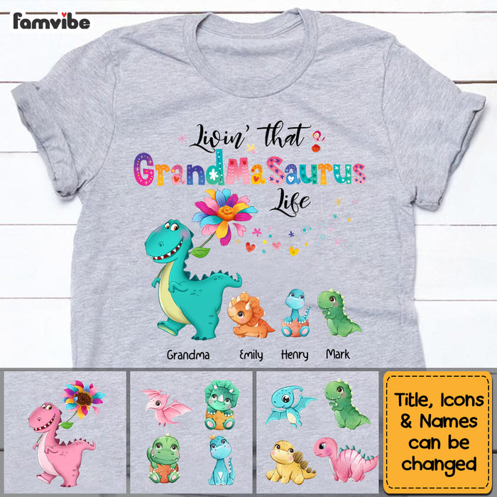 Personalized Livin' That Grandmasaurus Colorful Flower Shirt - Hoodie - Sweatshirt 23425 1