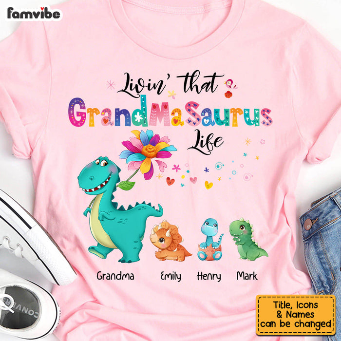 Personalized Livin' That Grandmasaurus Colorful Flower Shirt - Hoodie - Sweatshirt 23425 1