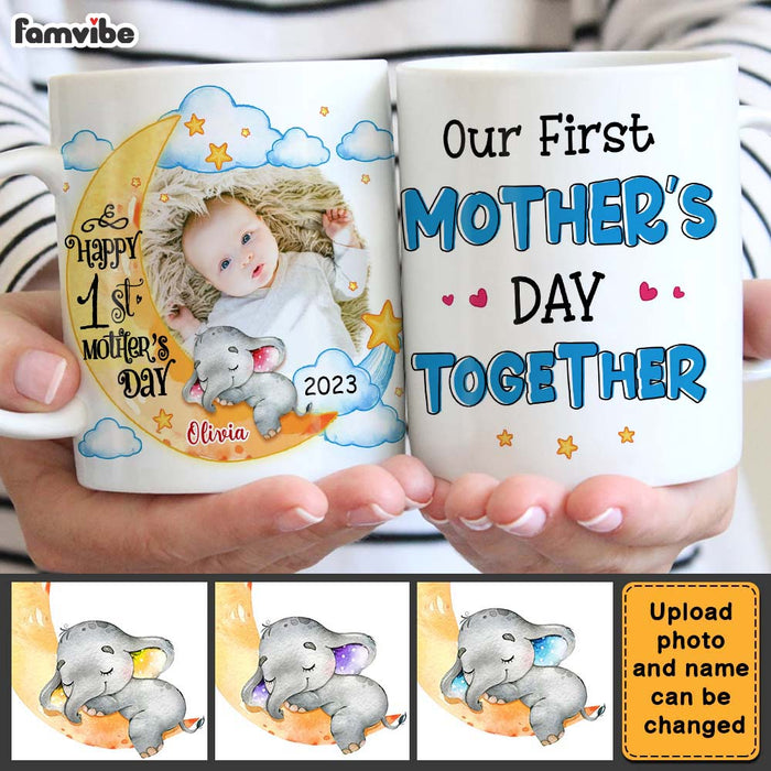 Personalized First Mother's Day Elephant Photo Mug 23435 1