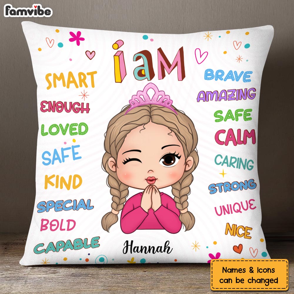 Personalized Gift For Granddaughter I Am Kind Pillow 23437 Primary Mockup