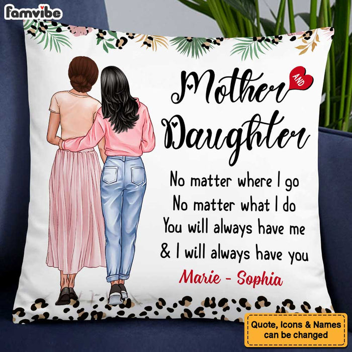 Personalized Gift For Mom No Matter Where Pillow 23443 1