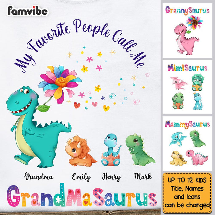 Personalized Grandmasaurus Colorful Flower Shirt - Hoodie - Sweatshirt 23453 1