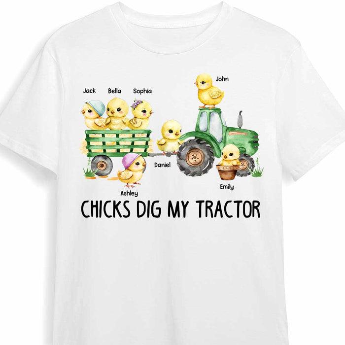 Personalized Gift for Grandma Chicks Dig My Tractor Shirt - Hoodie - Sweatshirt 23459 1