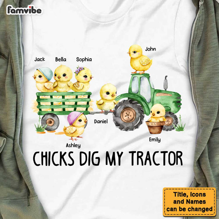 Personalized Gift for Grandma Chicks Dig My Tractor Shirt - Hoodie - Sweatshirt 23459 1