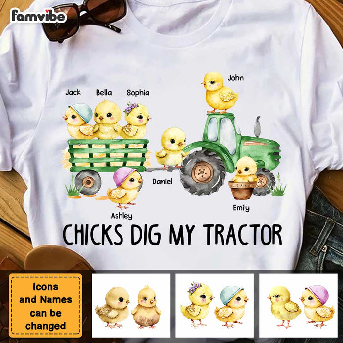 Personalized Gift for Grandma Chicks Dig My Tractor Shirt - Hoodie - Sweatshirt 23459 1